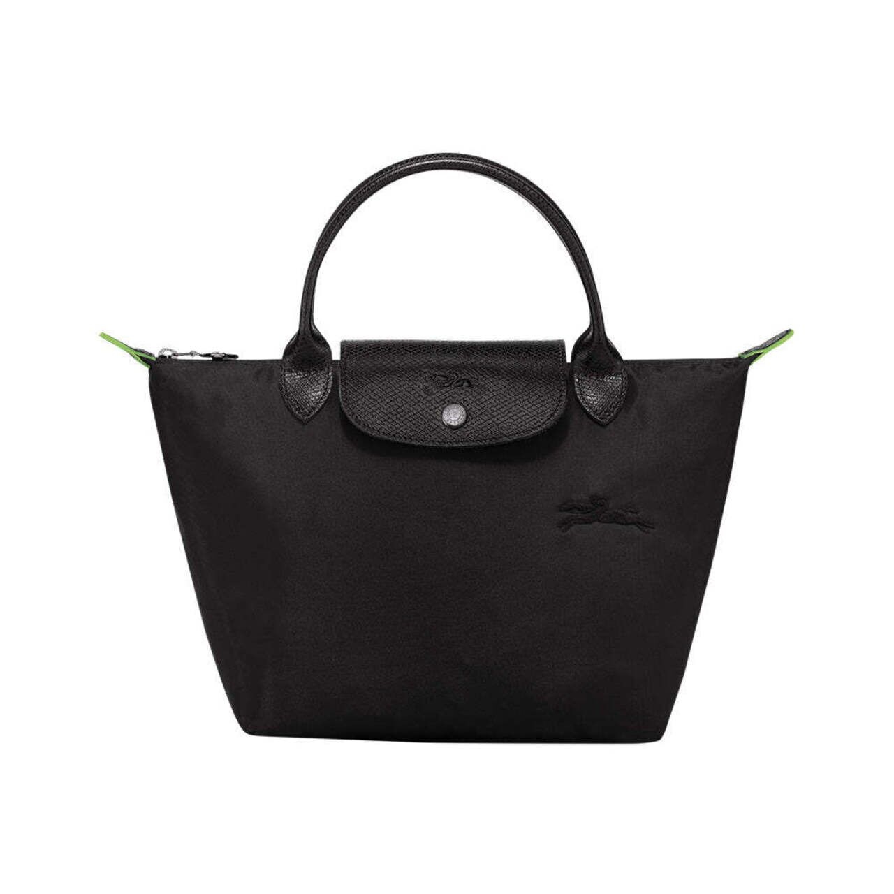 Longchamp Le Pliage Green Small Top Handle Bag Black