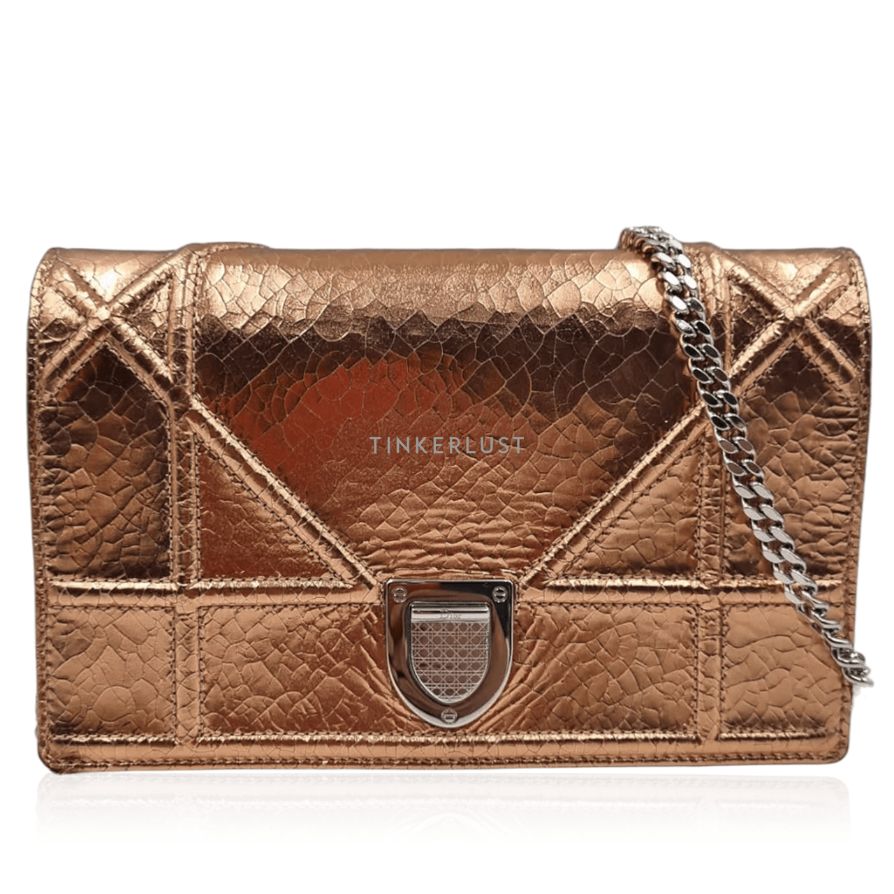 Christian Dior Diorama Pouch Rose Gold Deerskin 2016 Sling Bag