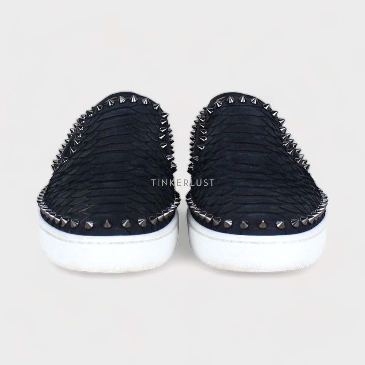 Christian Louboutin Pikboat Snakeskin Black & White Sneakers