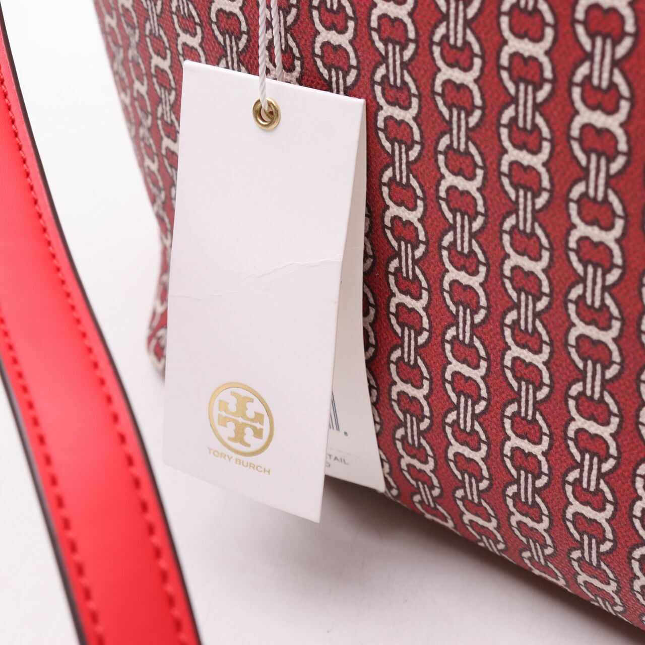 Tory Burch 53304 Gemini Link Canvas Small Tote Dutch Red