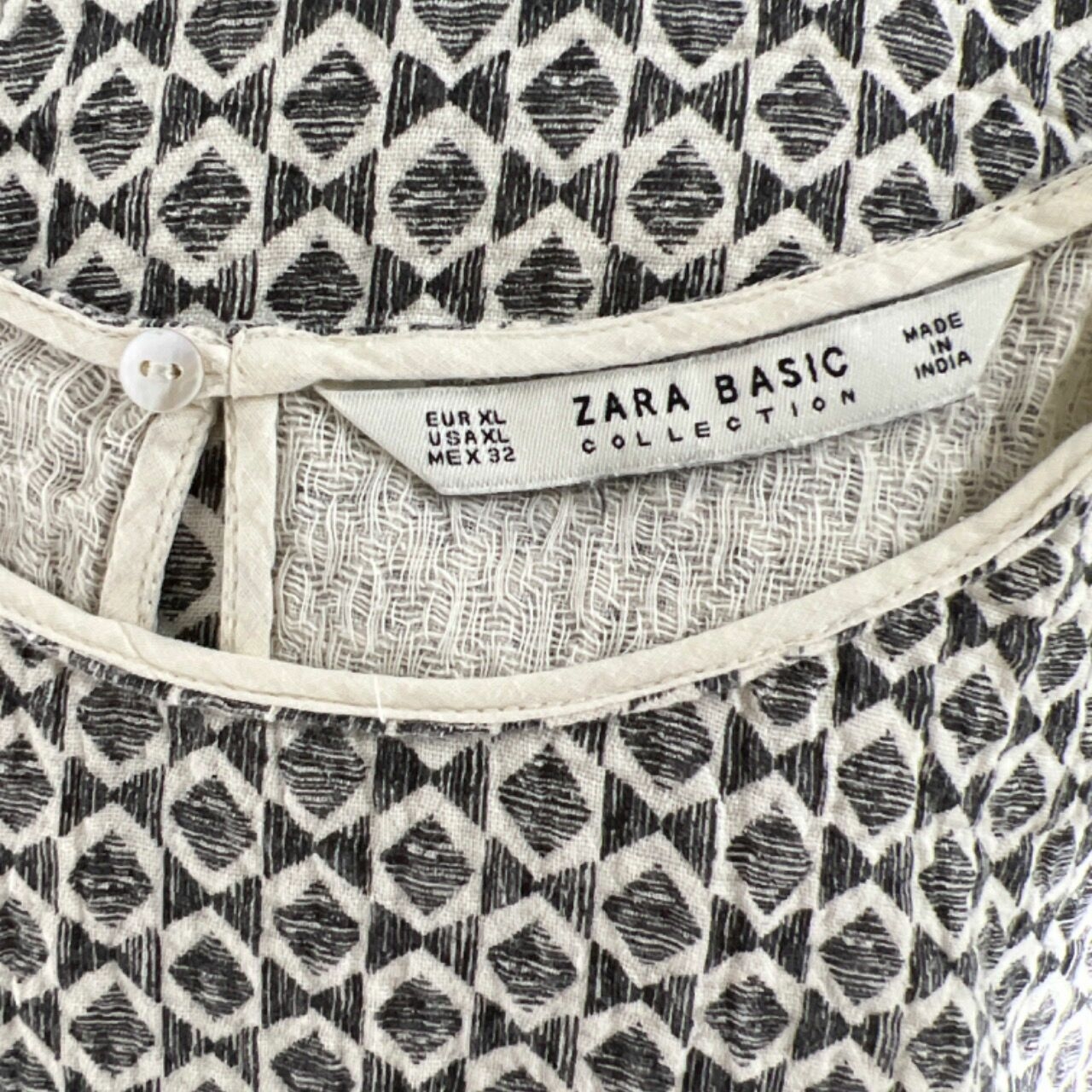 Zara Grey & Cream Blouse