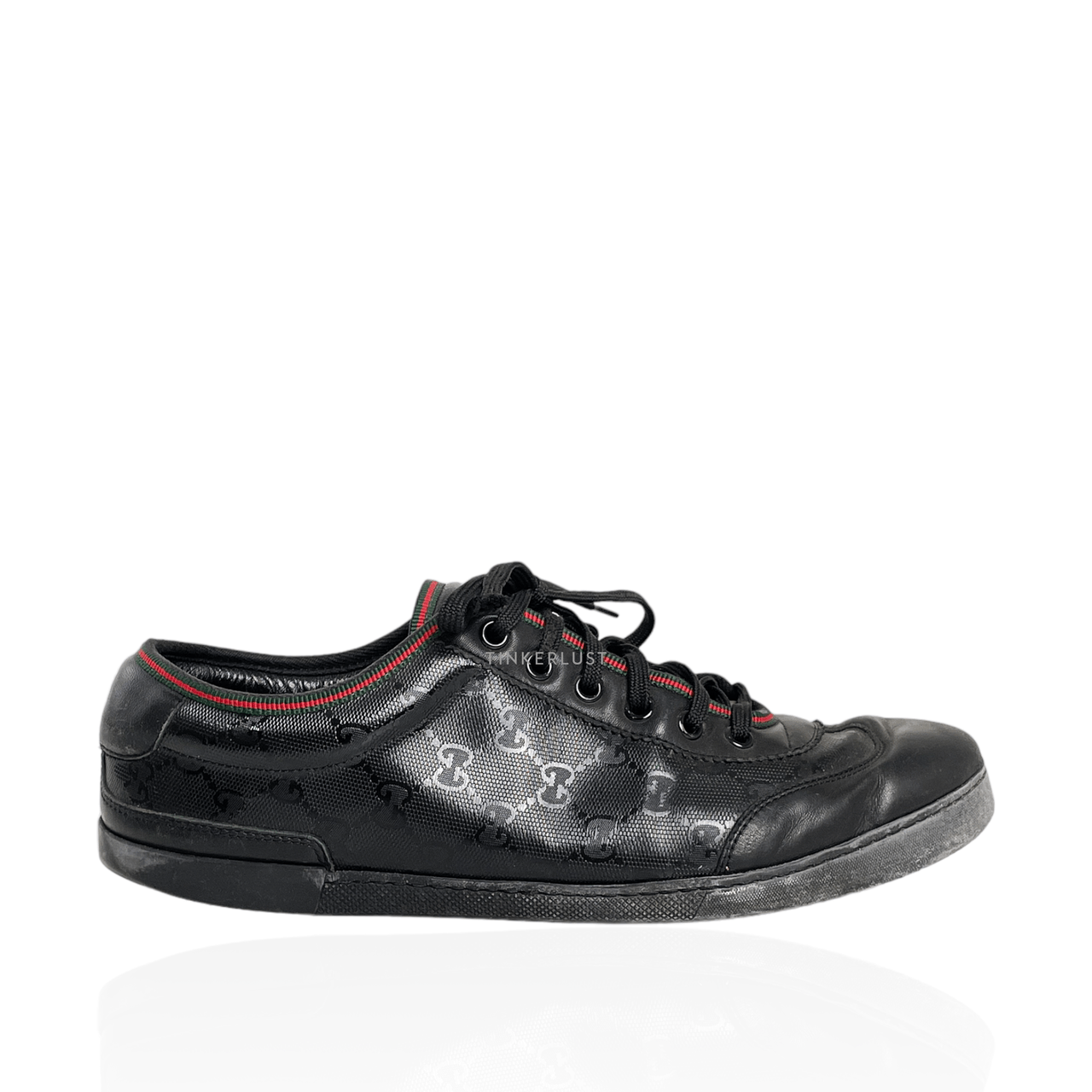 Gucci Black Imprime Monogram Low Top Sneakers