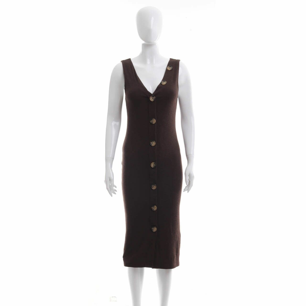 H&M Dark Brown Midi Dress