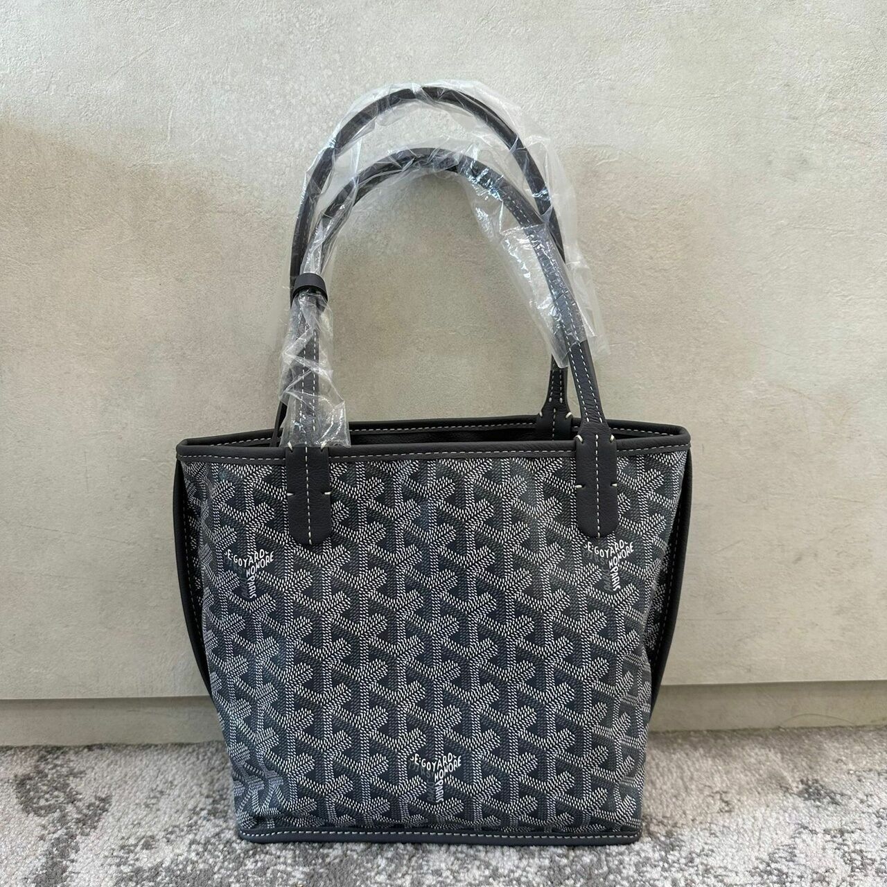 Goyard Mini Anjou Grey Reversible Tote Bag