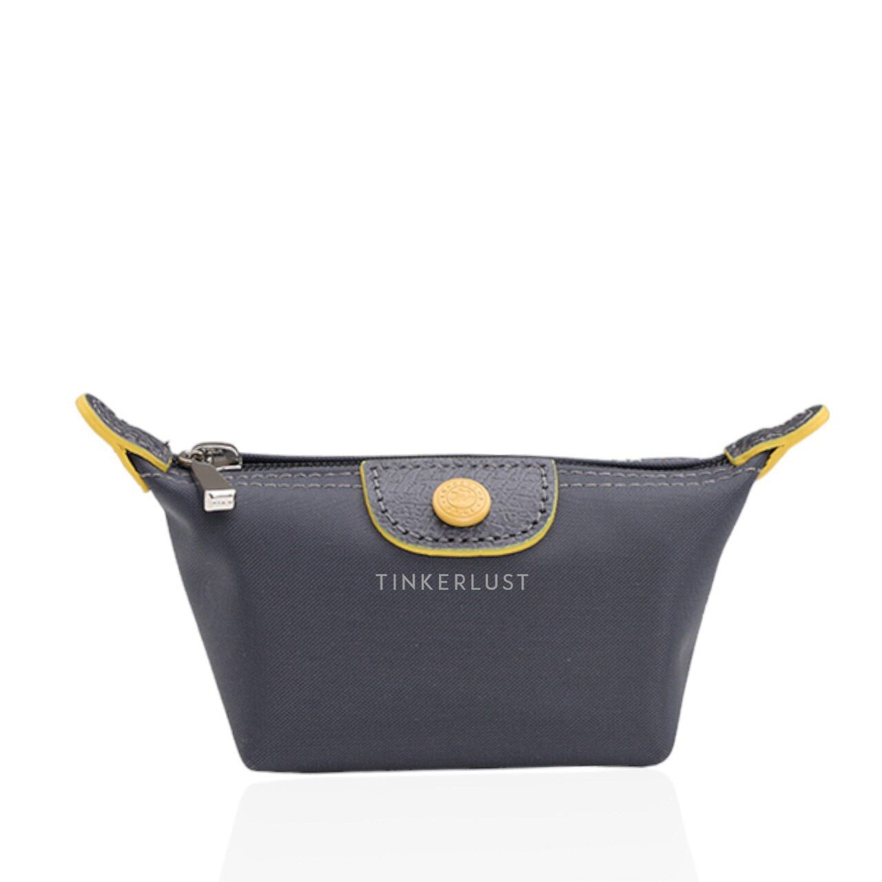 Longchamp Le Pliage Coin Purse in Gunmetal Pouch