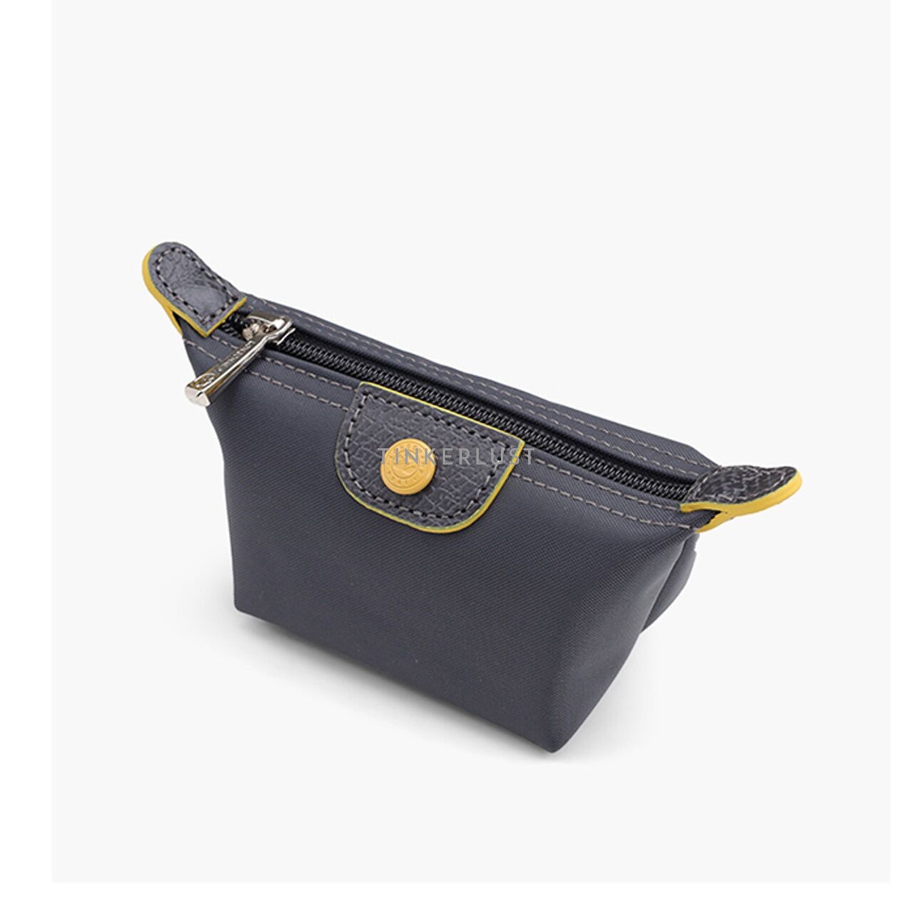 Longchamp Le Pliage Coin Purse in Gunmetal Pouch