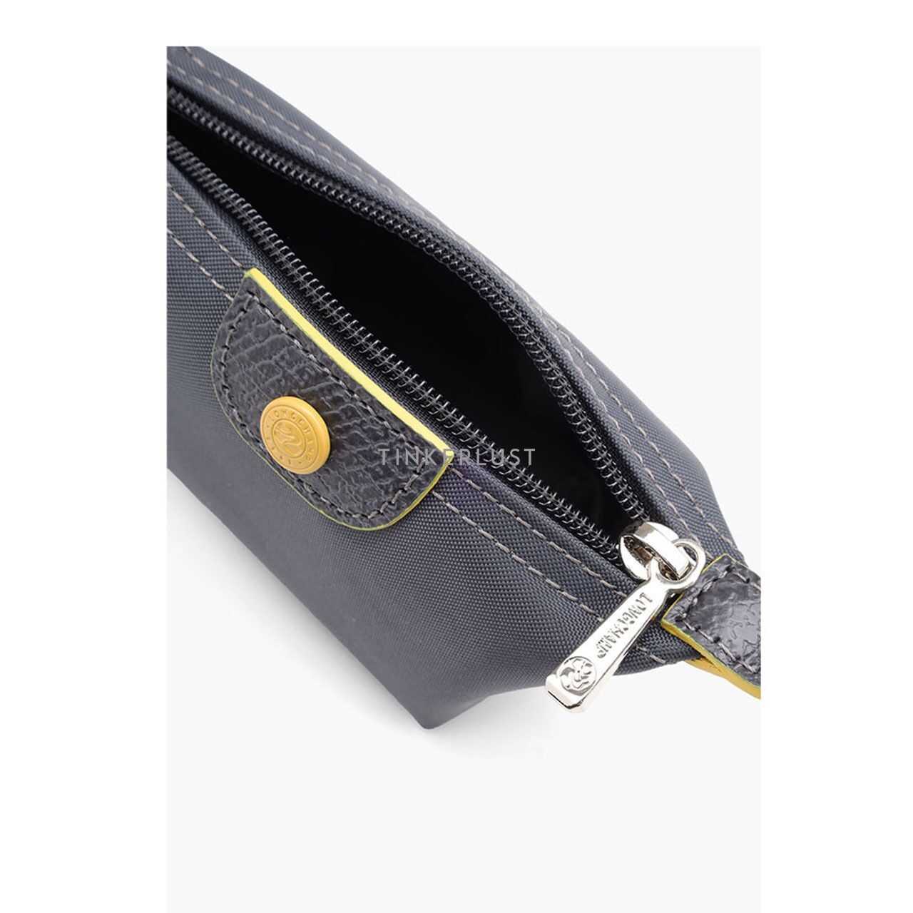 Longchamp Le Pliage Coin Purse in Gunmetal Pouch