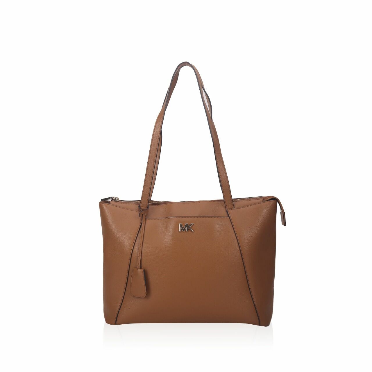 Michael Kors Maddie Medium Crossgrain Leather Tote Brown