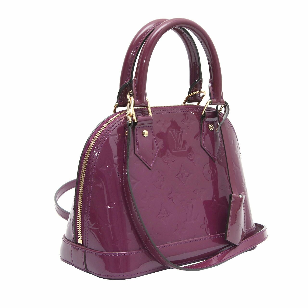 Louis Vuitton Alma BB Monogram Vernis Leather Purple Satchel Bag