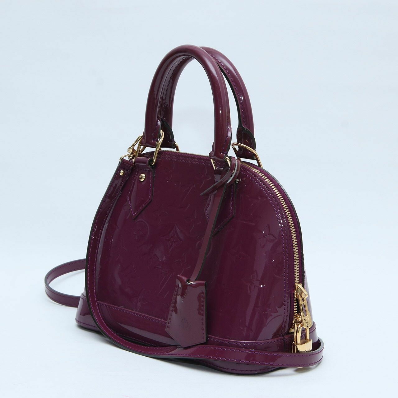 Louis Vuitton Alma BB Monogram Vernis Leather Purple Satchel Bag