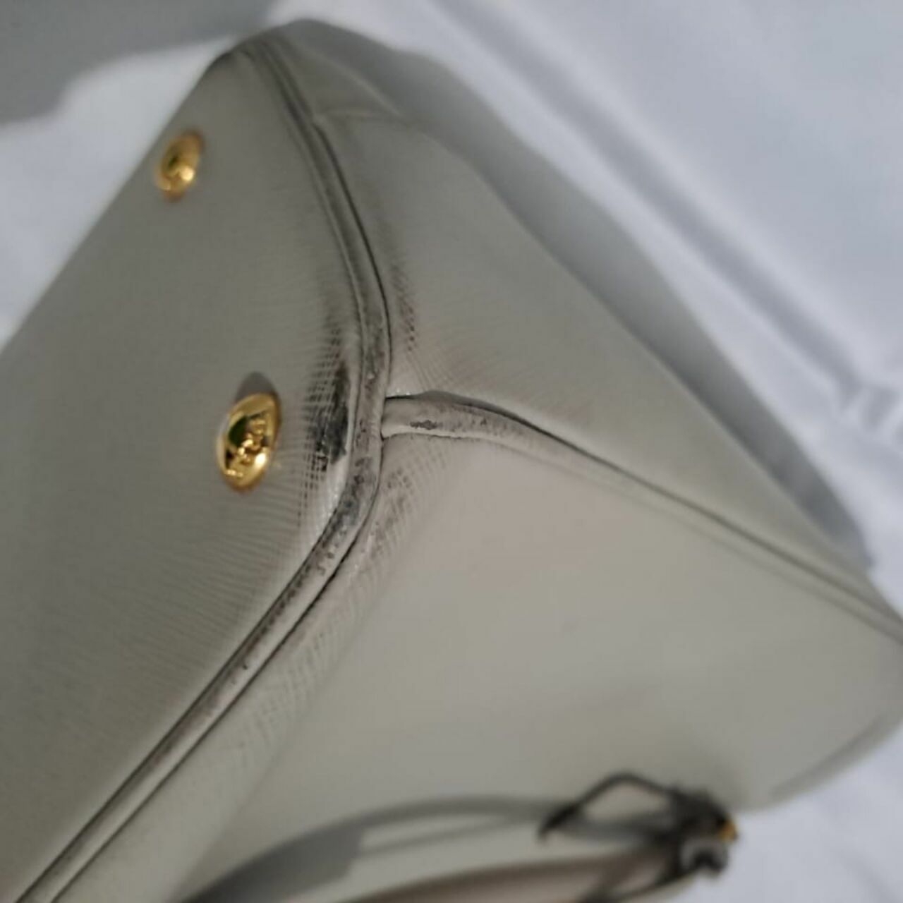 Prada Saffiano Double Zip Tote Bag Grey