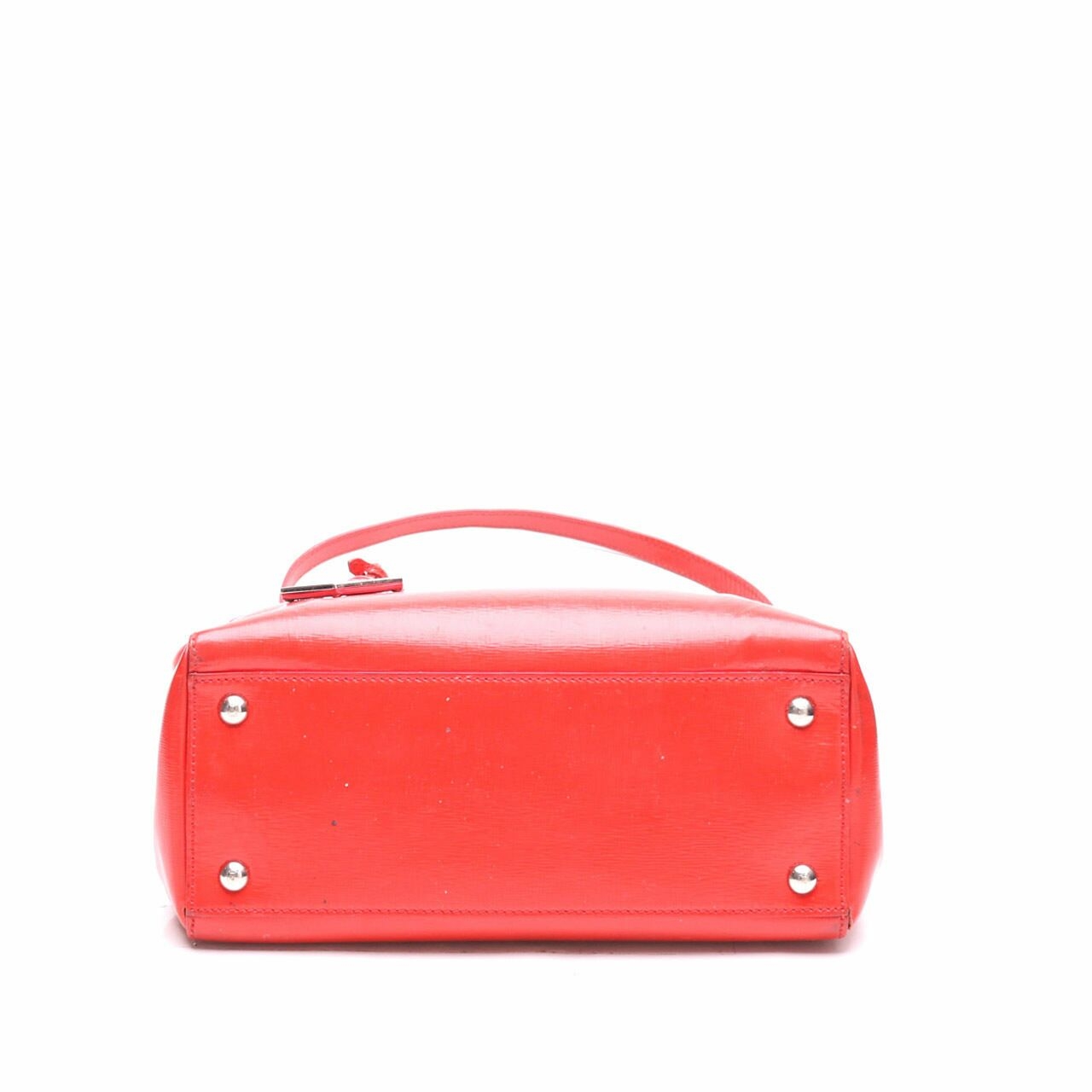 Fendi Red Patent Leather Petite Sac 2jours Elite Satchel Bag