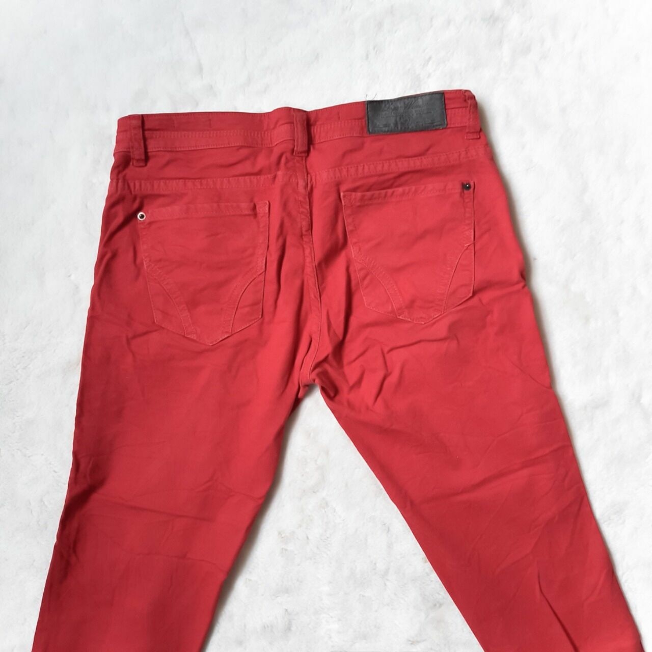 Zara Red Denim Pants