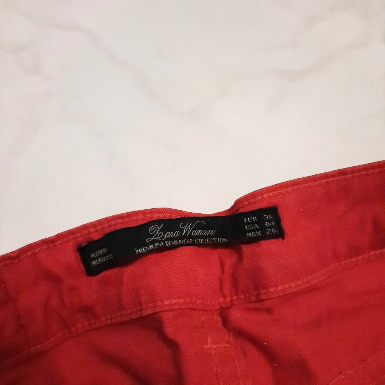 Zara Red Denim Pants