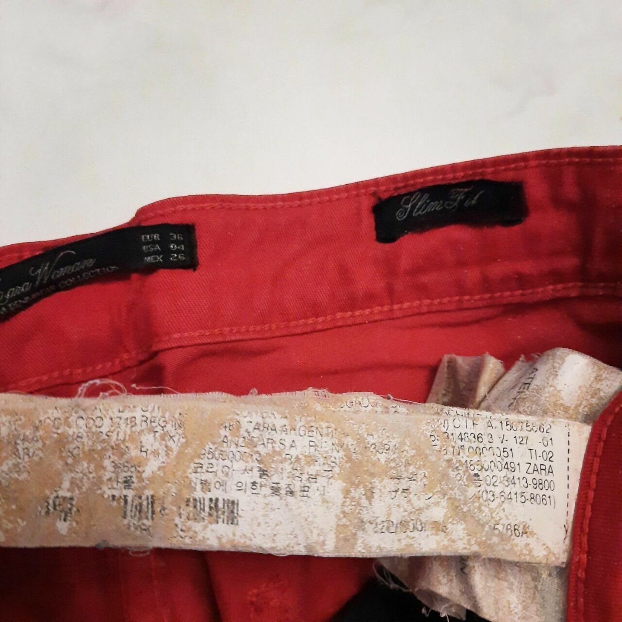 Zara Red Denim Pants