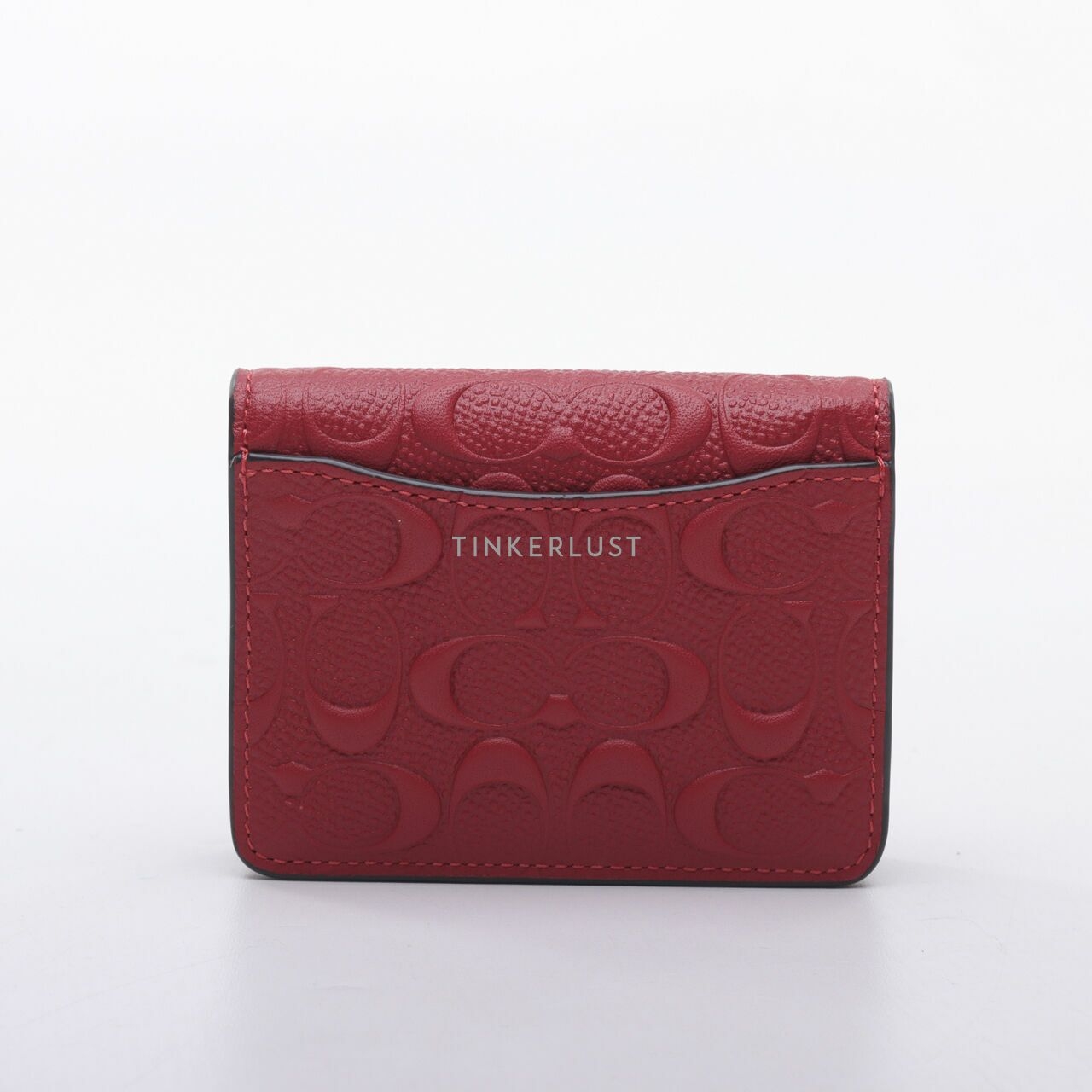 Coach C736 Red Signature Leather Wallet On Chain