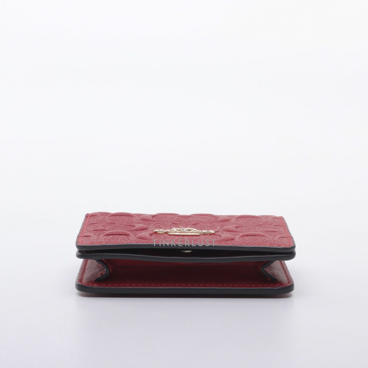 Coach C736 Red Signature Leather Wallet On Chain