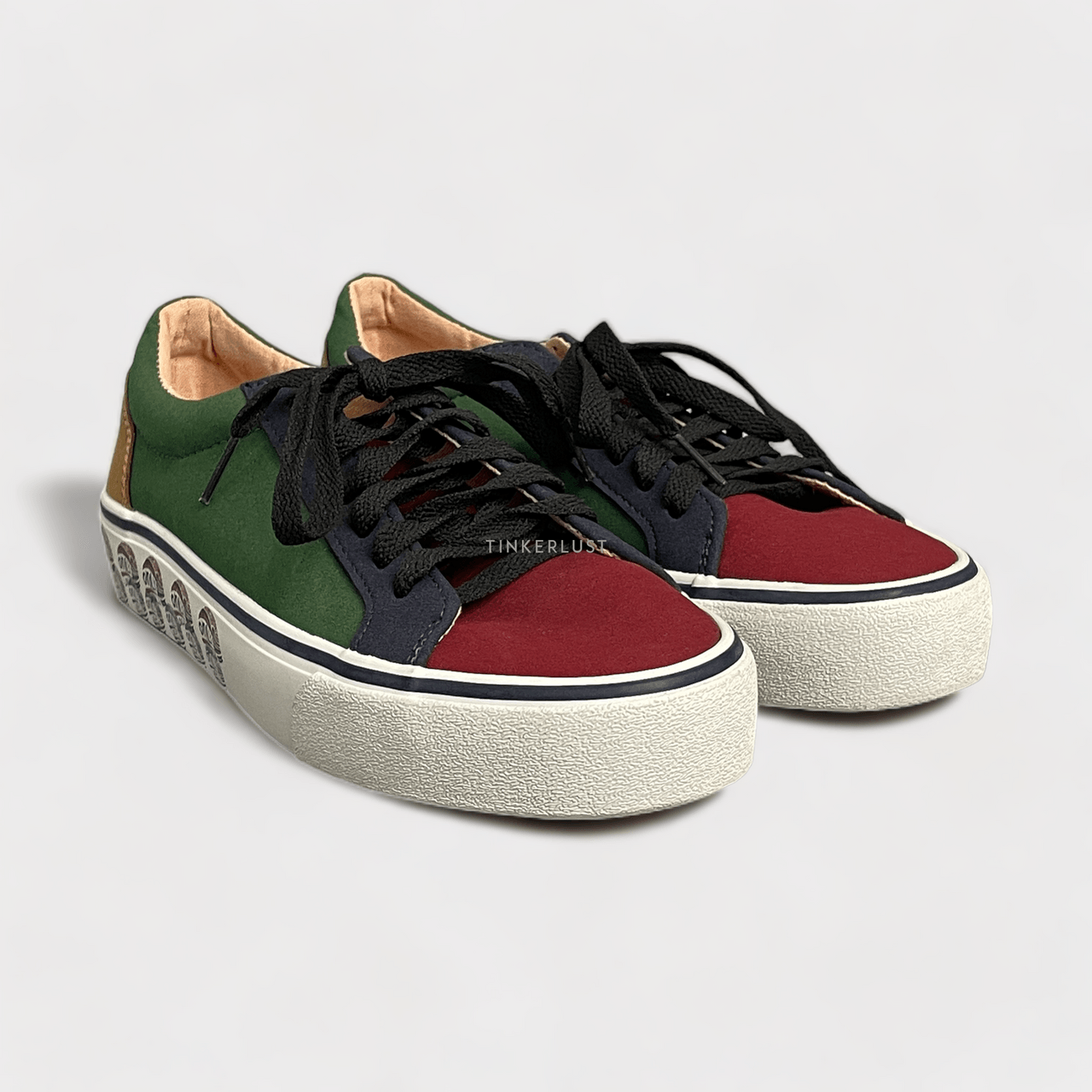 Pull & Bear Green & Red Sneakers