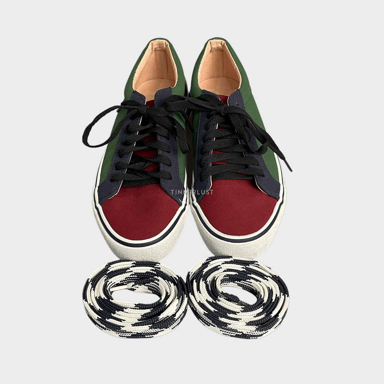 Pull & Bear Green & Red Sneakers