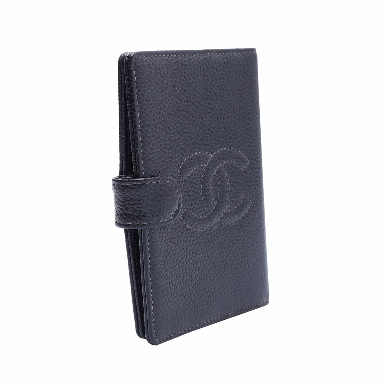 Chanel Black Grained Leather Note Case