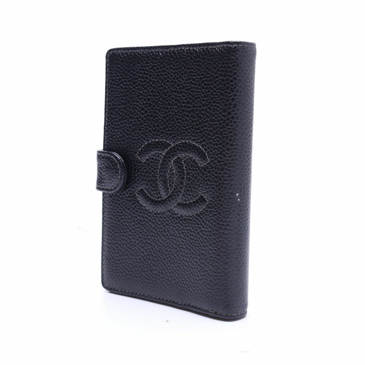 Chanel Black Grained Leather Note Case