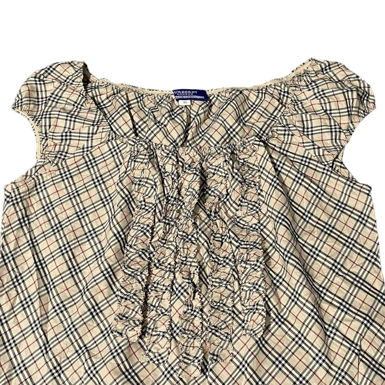 Burberry Cream Plaid Blouse