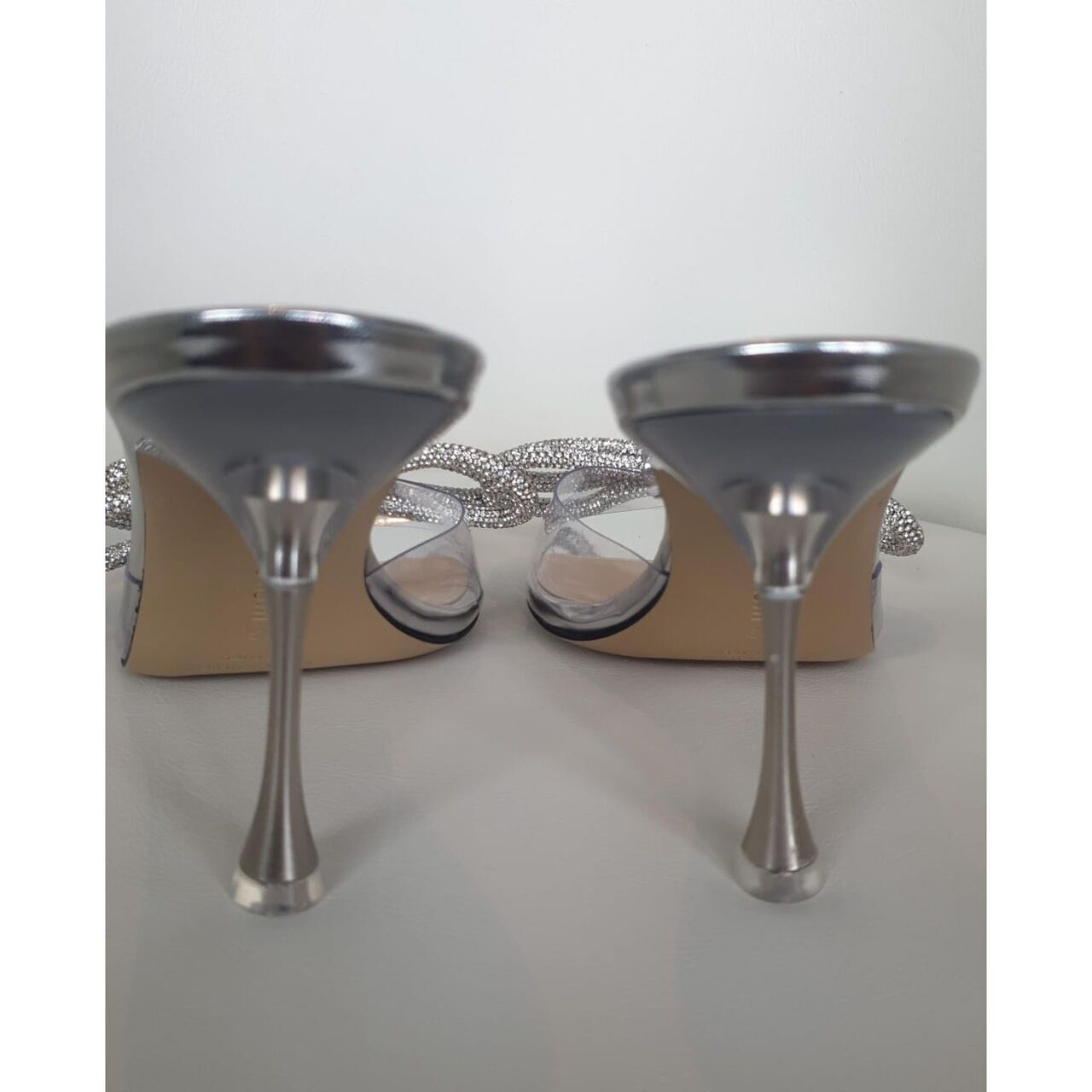 Mach & Mach Double Bow Silver Heels