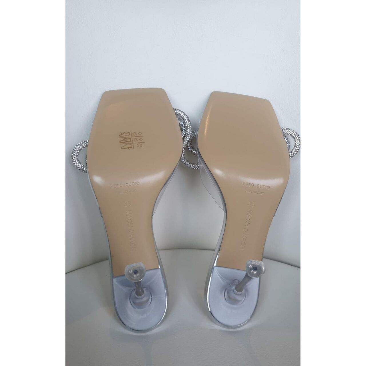 Mach & Mach Double Bow Silver Heels