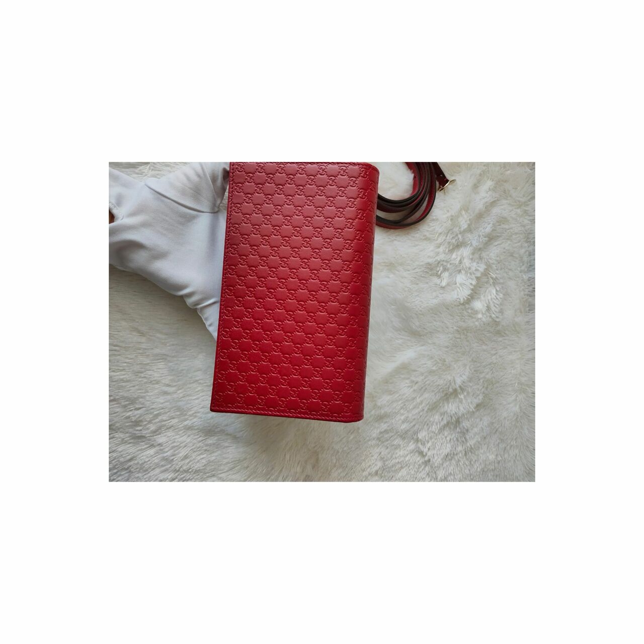 Gucci GG Embossed WOC Red Sling Bag