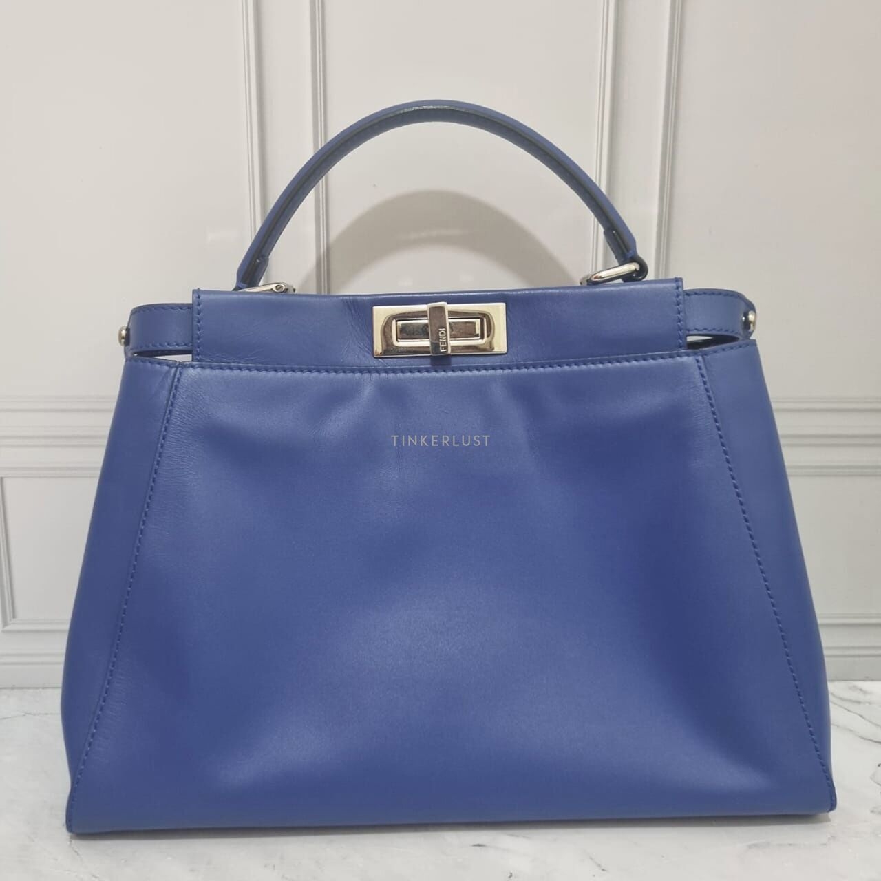 Fendi Peekaboo Monster Blue Electric Lizard  Eyes Monster SHW Satchel Bag