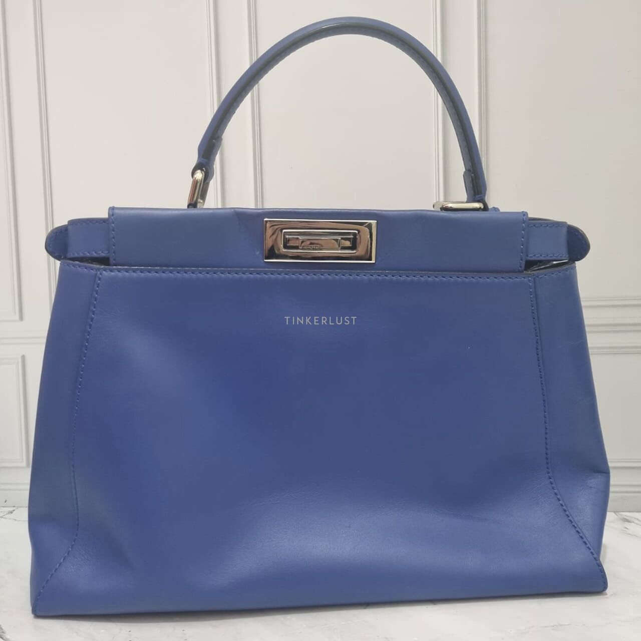 Fendi Peekaboo Monster Blue Electric Lizard  Eyes Monster SHW Satchel Bag