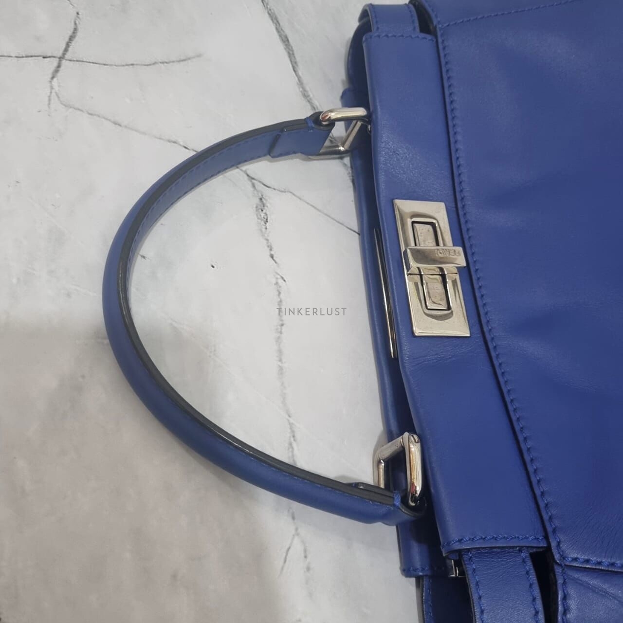 Fendi Peekaboo Monster Blue Electric Lizard  Eyes Monster SHW Satchel Bag