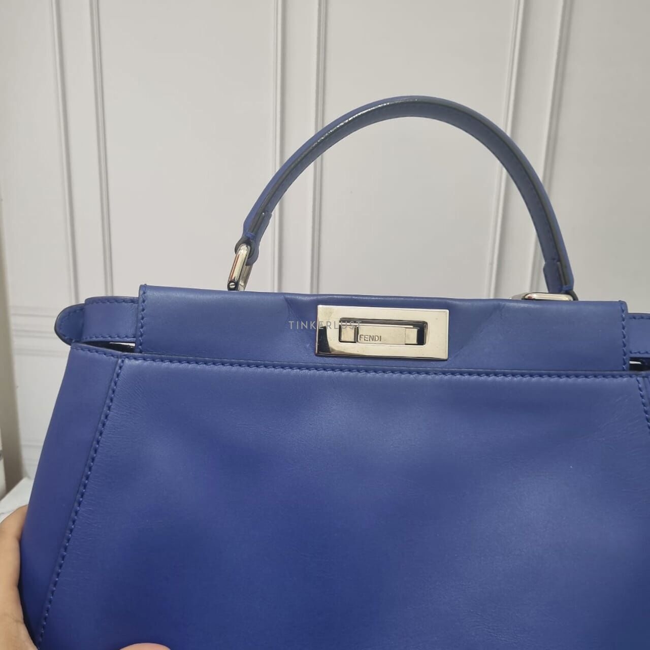 Fendi Peekaboo Monster Blue Electric Lizard  Eyes Monster SHW Satchel Bag