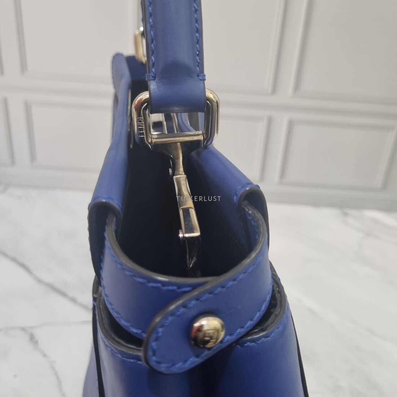 Fendi Peekaboo Monster Blue Electric Lizard  Eyes Monster SHW Satchel Bag