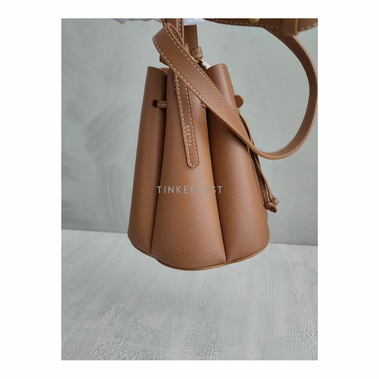 POLENE Numero Nuit Mini Grain Calfskin Camel Sling Bag