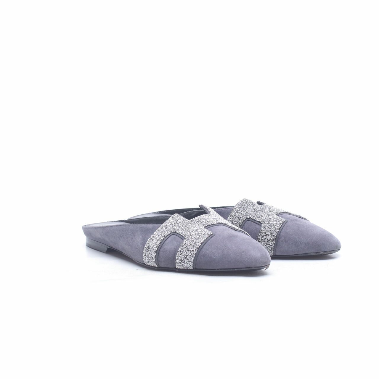 Hermes Grey Mules Sandals