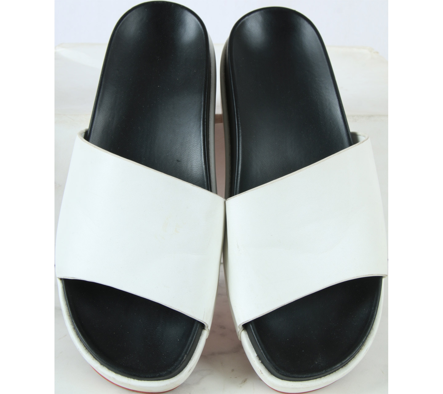 Zara White And Black Sandals