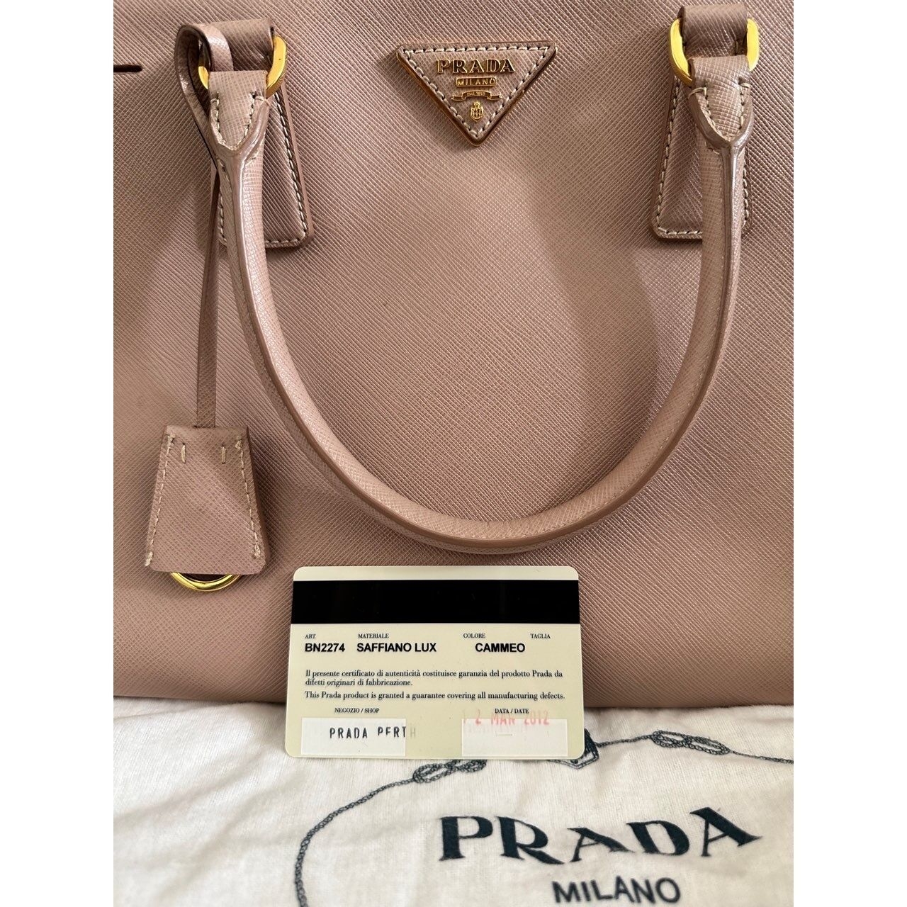 Prada Galleria Saffiano Lux Cammeo Handbag