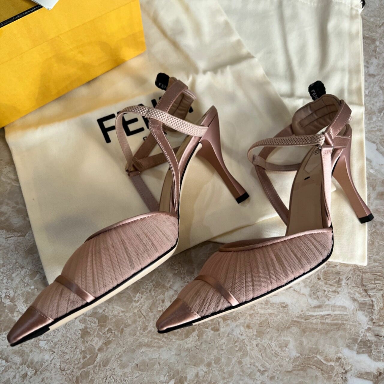 Fendi Colibri Heels Nude Pink