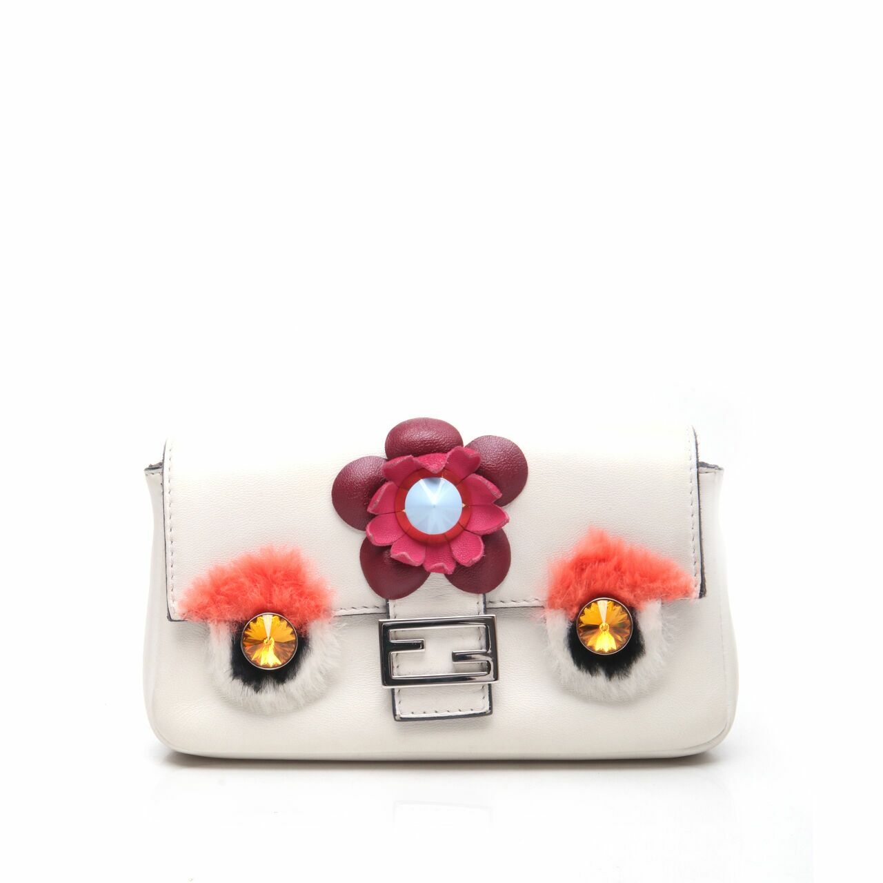 Fendi Micro Baguette Ivory SHW Sling Bag