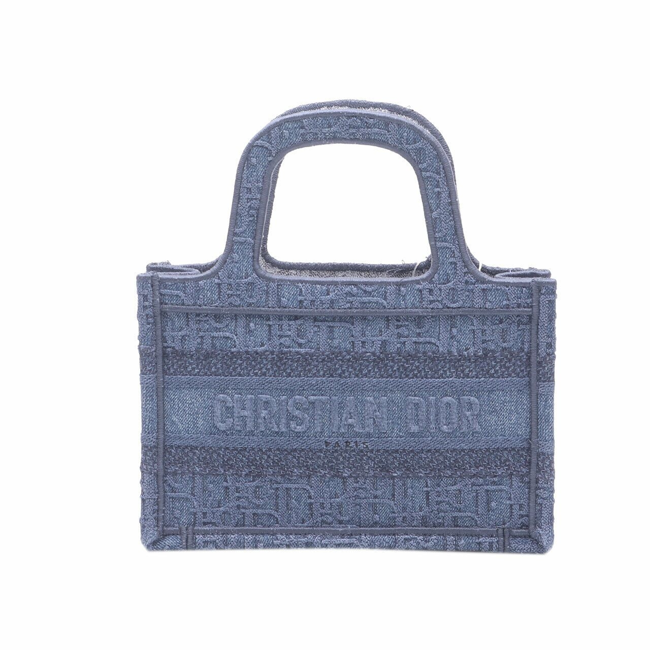 Christian Christian Dior Oblique Denim Blue Mini Book Tote Bag