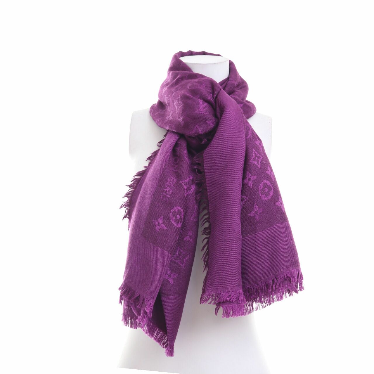 Louis Vuitton Chale Monogram Purple Scarf