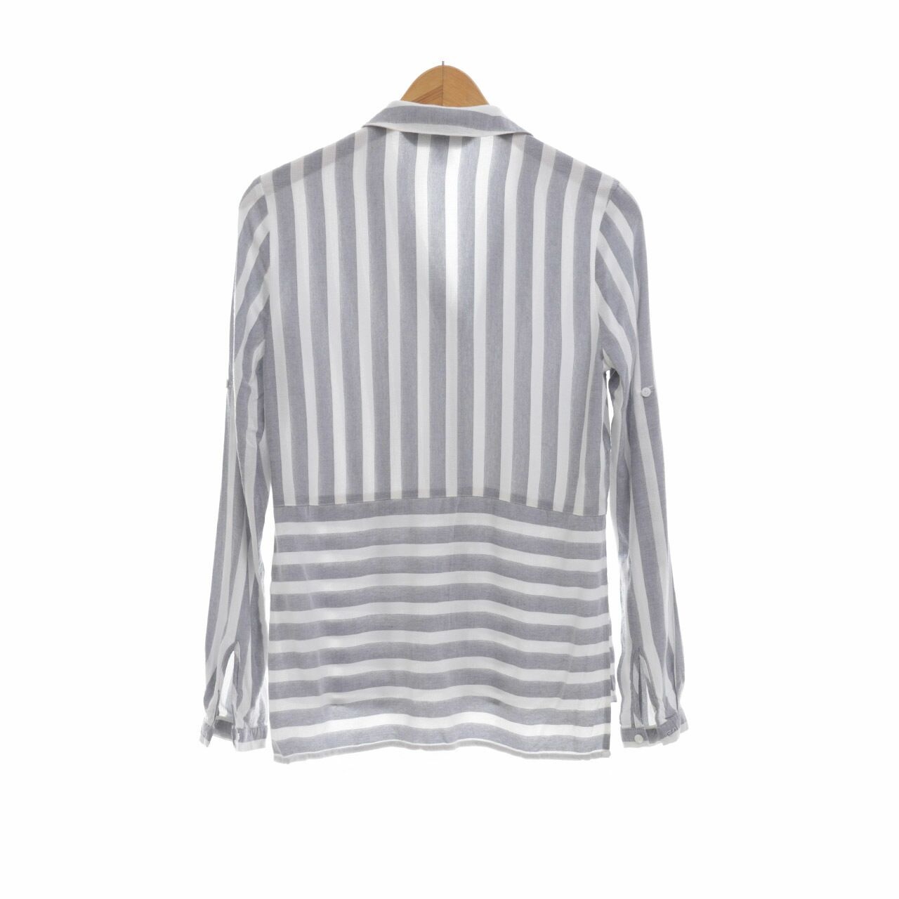 Forever New Grey & White Stripes Shirt