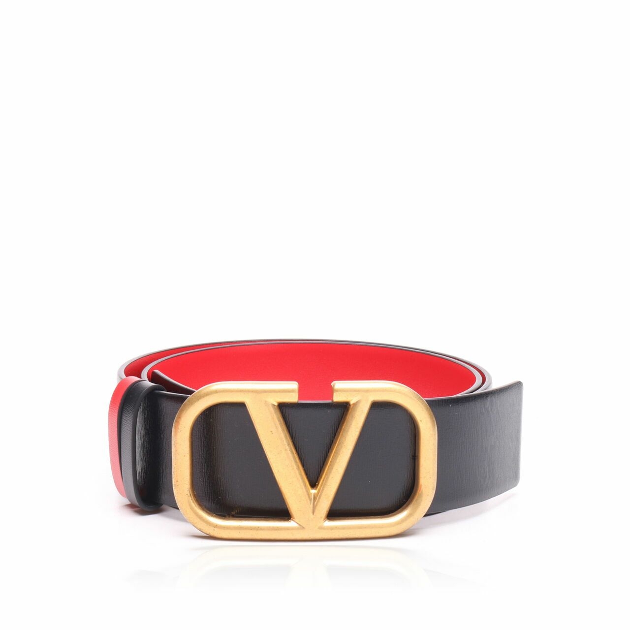 Valentino Black/red Vlogo Reversible Belt