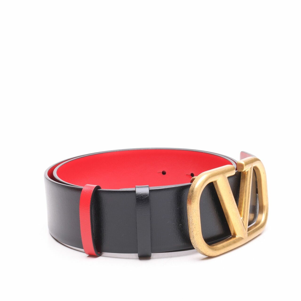 Valentino Black/red Vlogo Reversible Belt