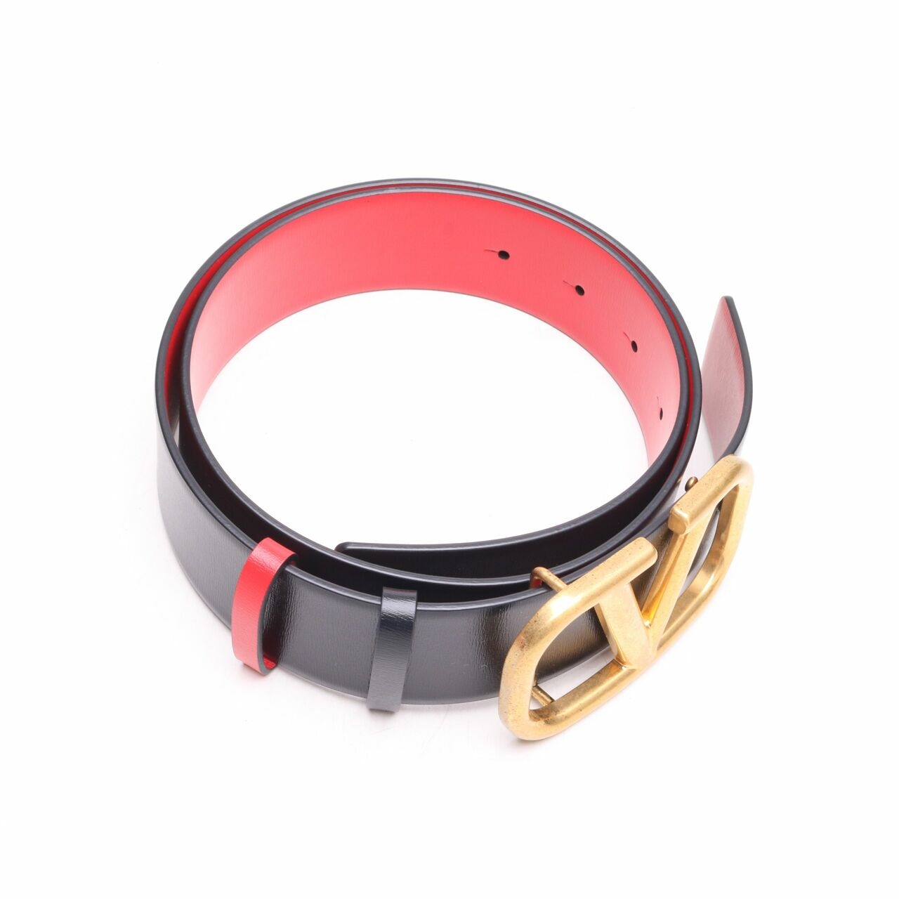 Valentino Black/red Vlogo Reversible Belt