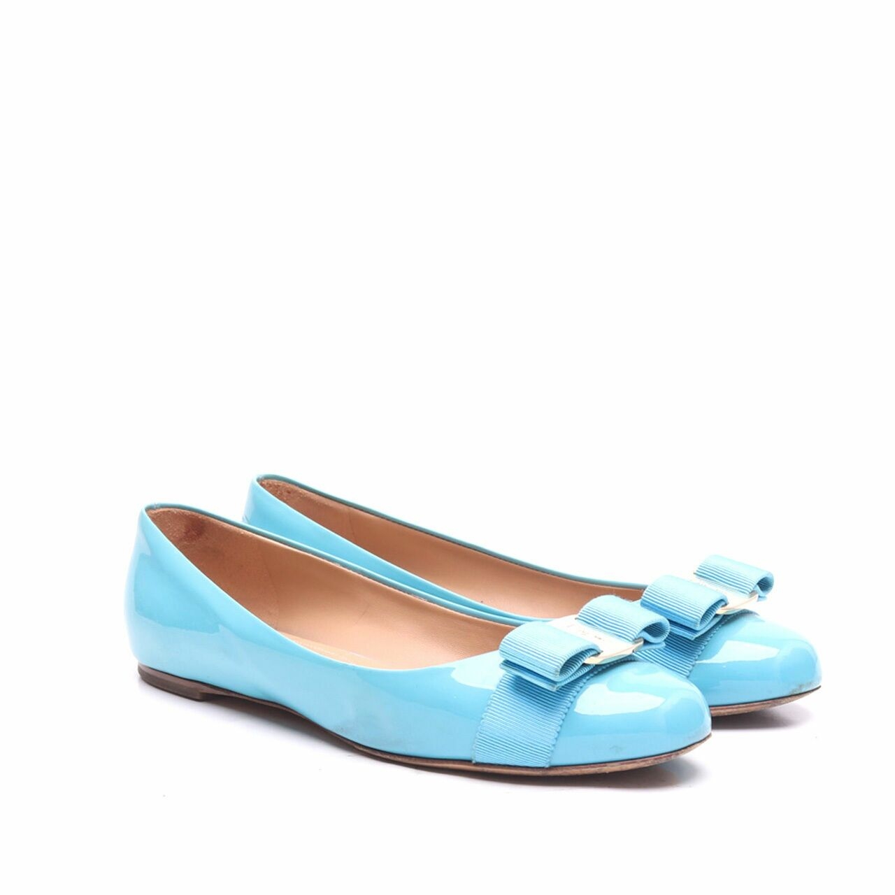 Salvatore Ferragamo Sky Blue Varina Flats