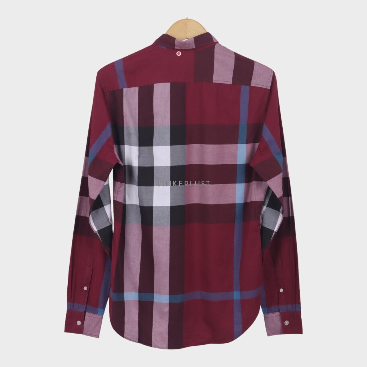 Burberry Maroon Plaid Shirt