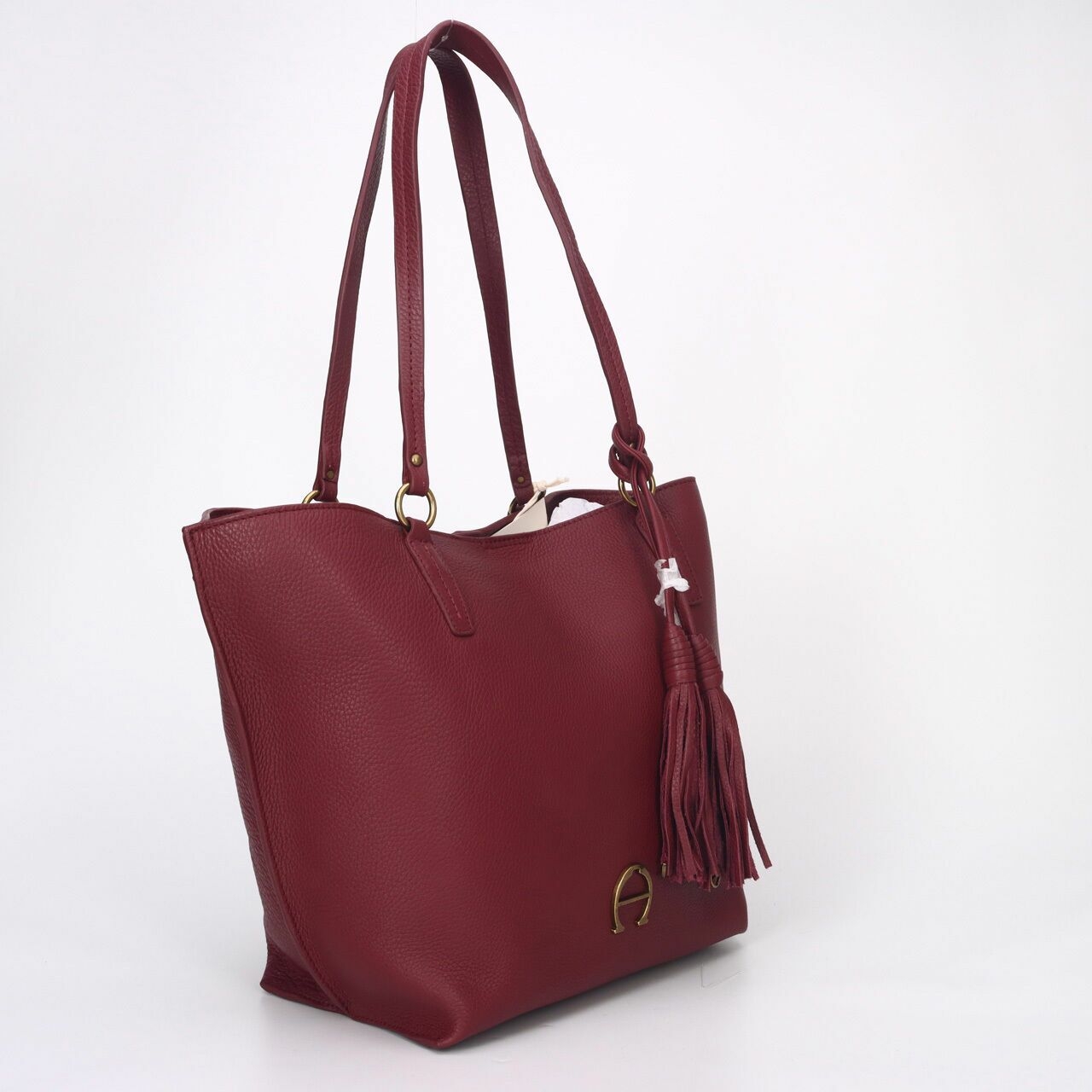 Aigner Marianne Tote Antic Cordovan Maroon 