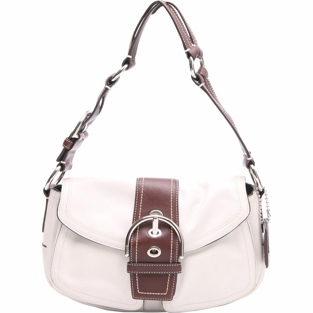 Coach Off White & Brown Shoulder Bag